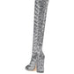 Gray Leather Women Boot