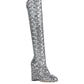 Gray Leather Women Boot