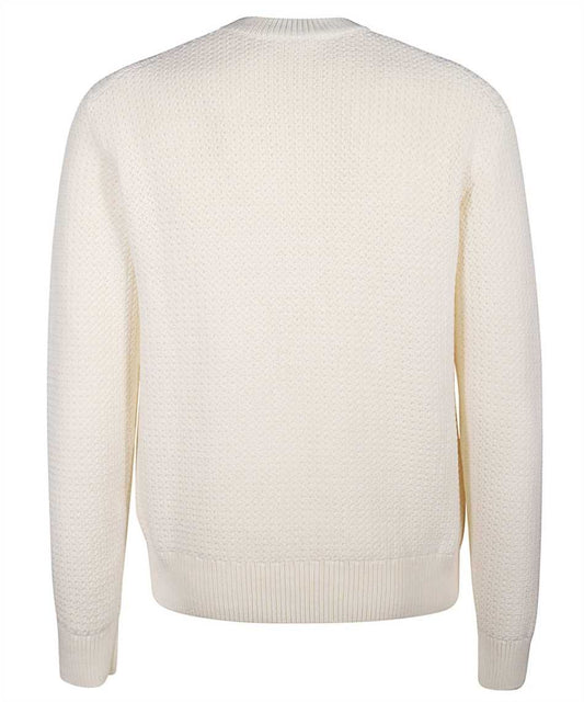 White Wool Men Sweater