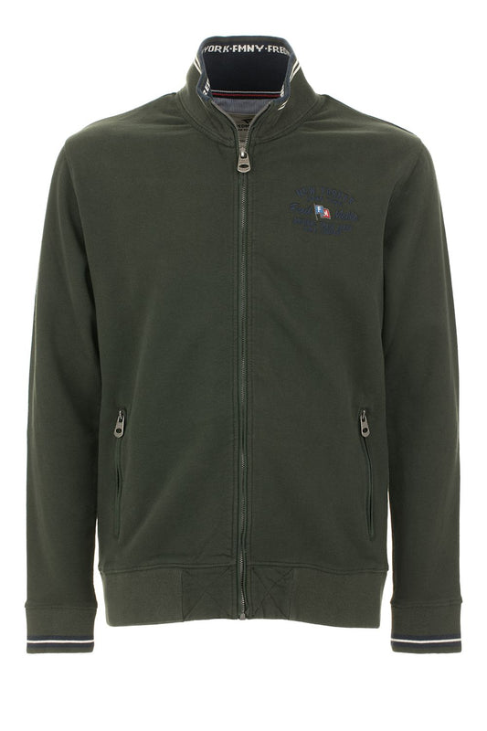 Green Cotton Men Sweater