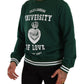 Elegant Green Cotton Pullover