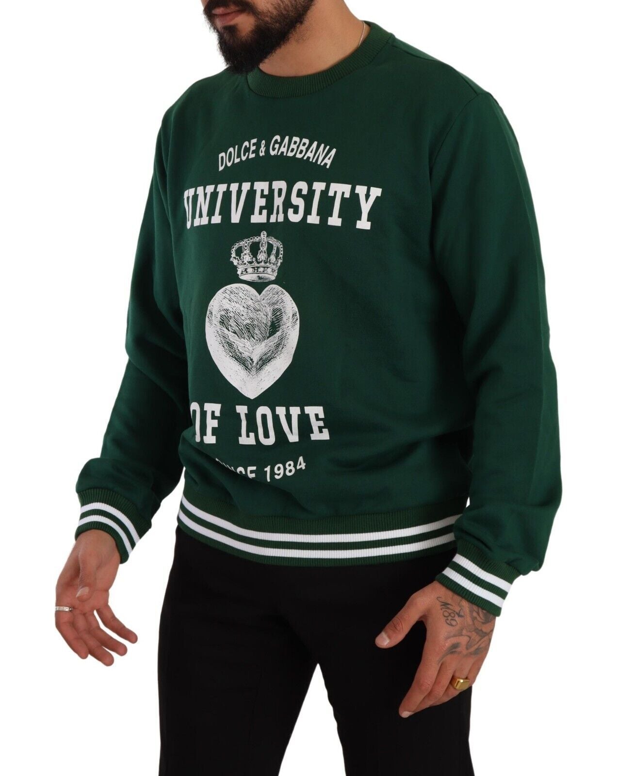 Elegant Green Cotton Pullover