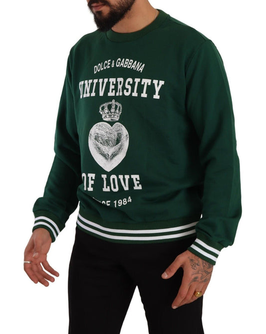 Elegant Green Cotton Pullover