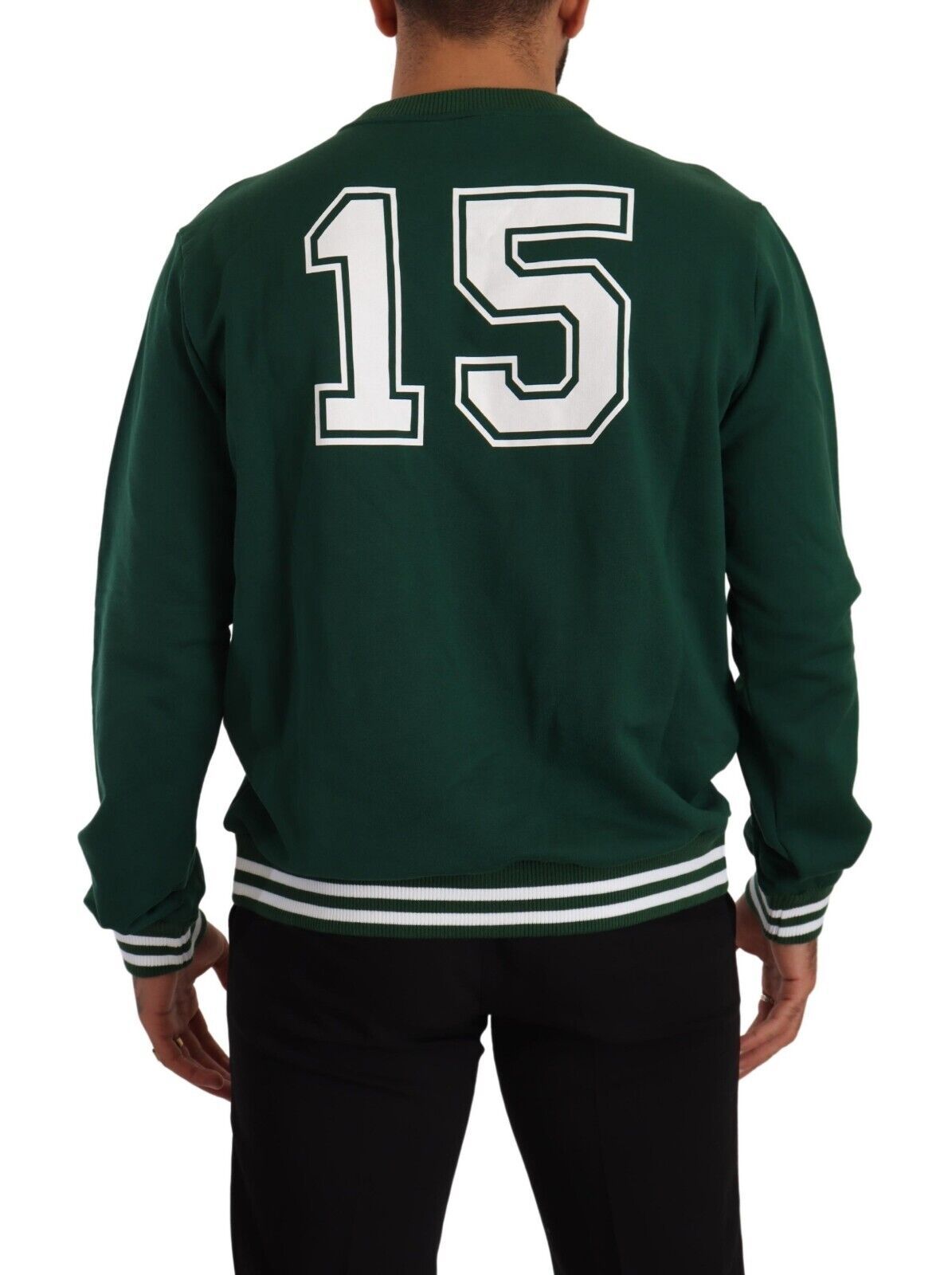 Elegant Green Cotton Pullover