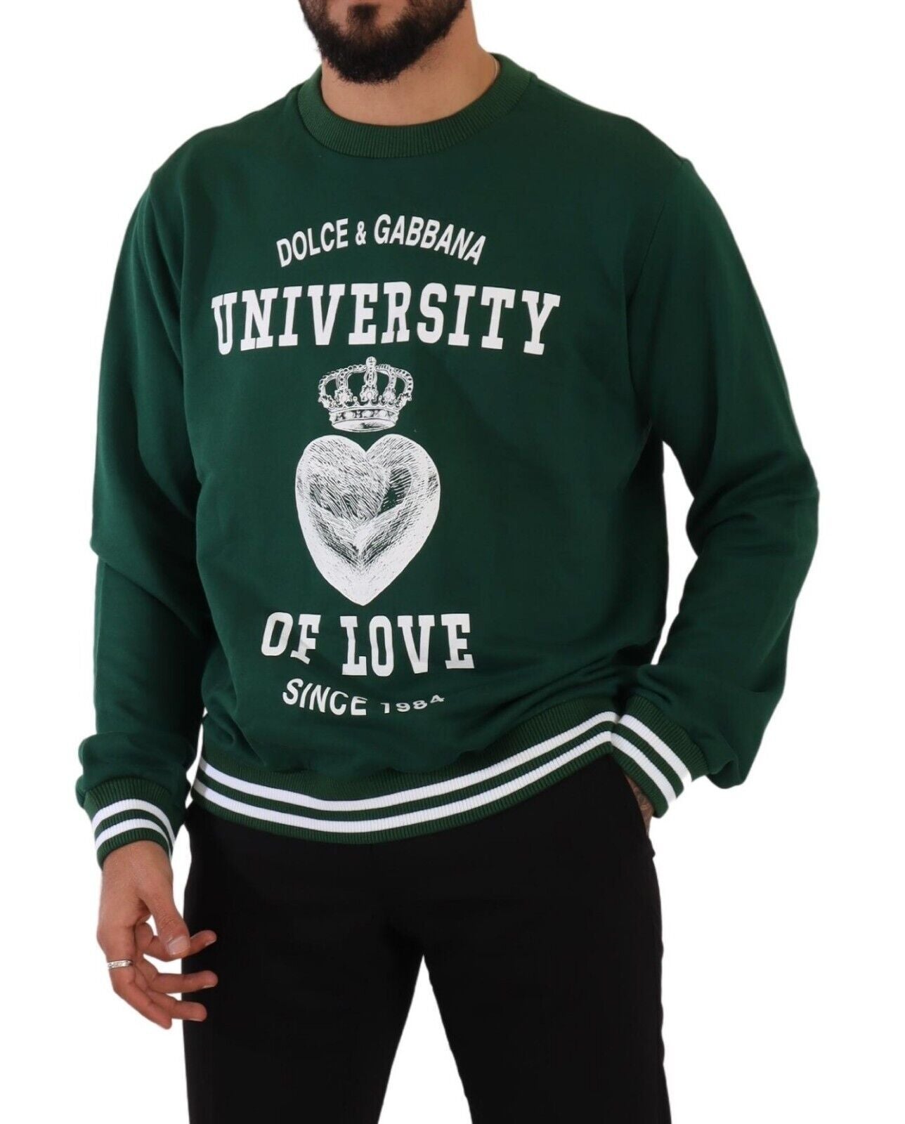 Elegant Green Cotton Pullover