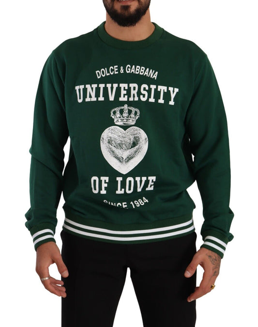 Elegant Green Cotton Pullover