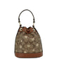 Dempsey 15 Small Snowflake Print Khaki Coated Canvas Bucket Bag
