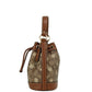 Dempsey 15 Small Snowflake Print Khaki Coated Canvas Bucket Bag