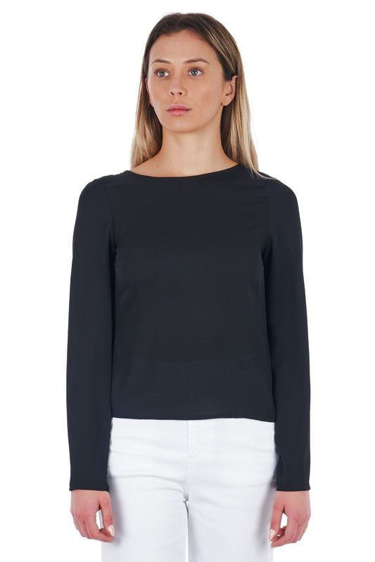 Black Polyester Women Blouse