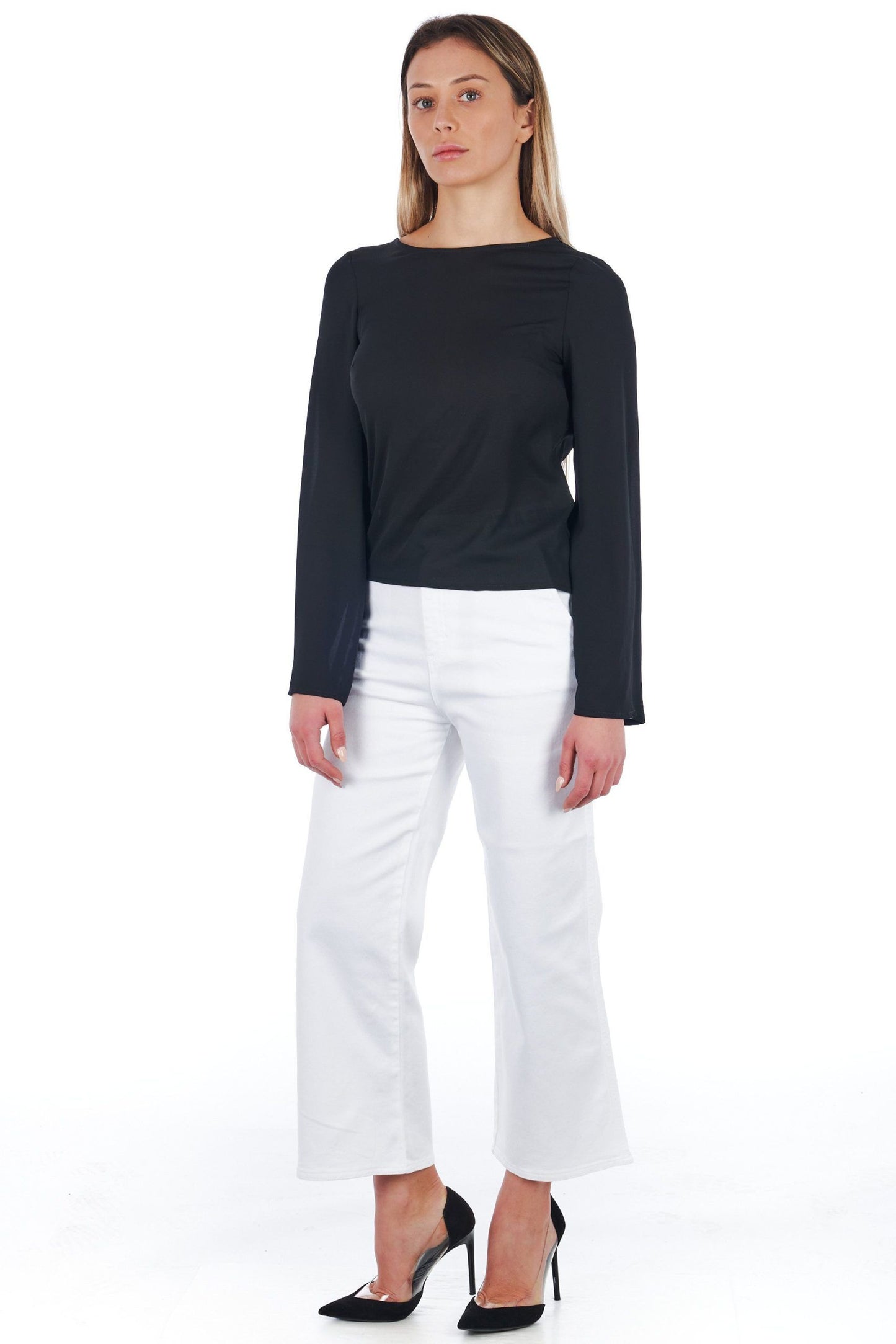 Black Polyester Women Blouse