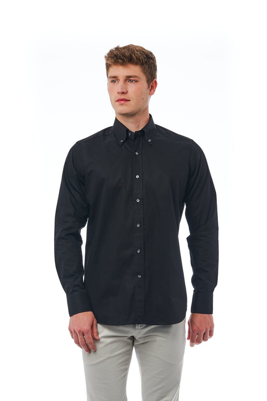 Black Cotton Men Shirt