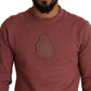 Elegant Pink Cotton Crew Neck Sweater