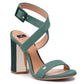 Green Calfskin Women Sandal