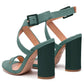 Green Calfskin Women Sandal