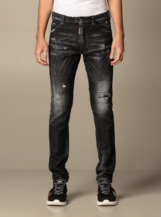 Black Cotton Men Jean