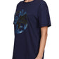 Blue Cotton Women T-Shirt