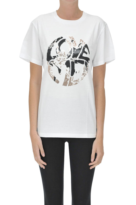 White Cotton Women T-Shirt