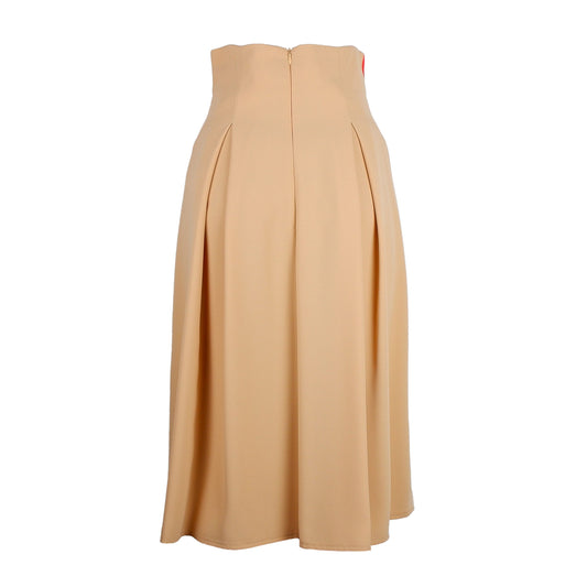 Beige Polyester Women Skirt