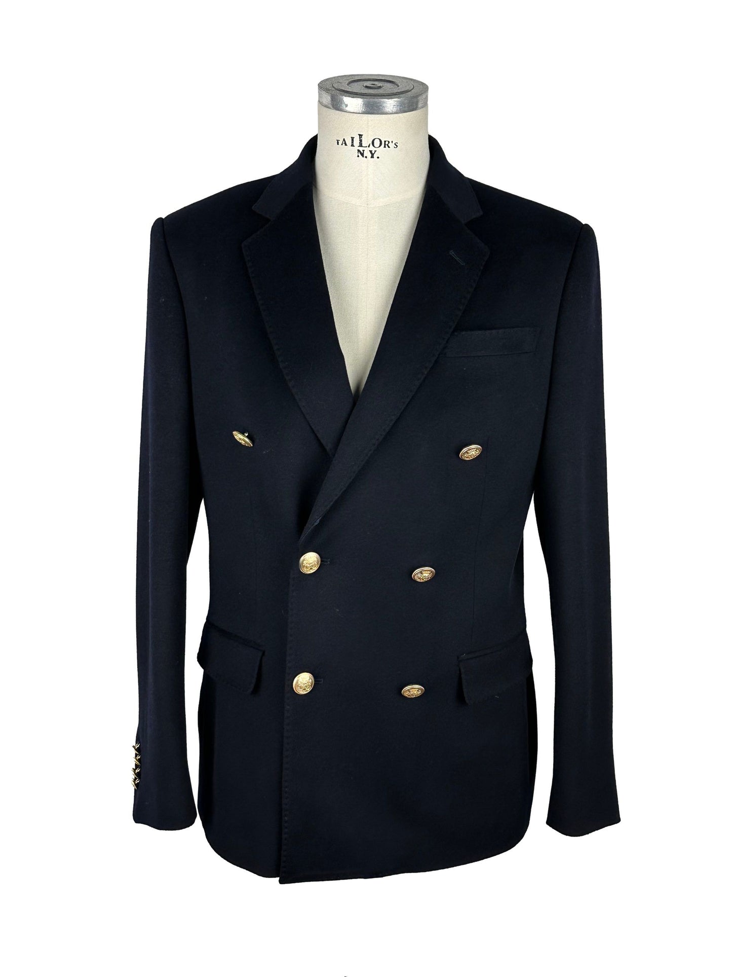 Blue Virgin Wool Men Blazer