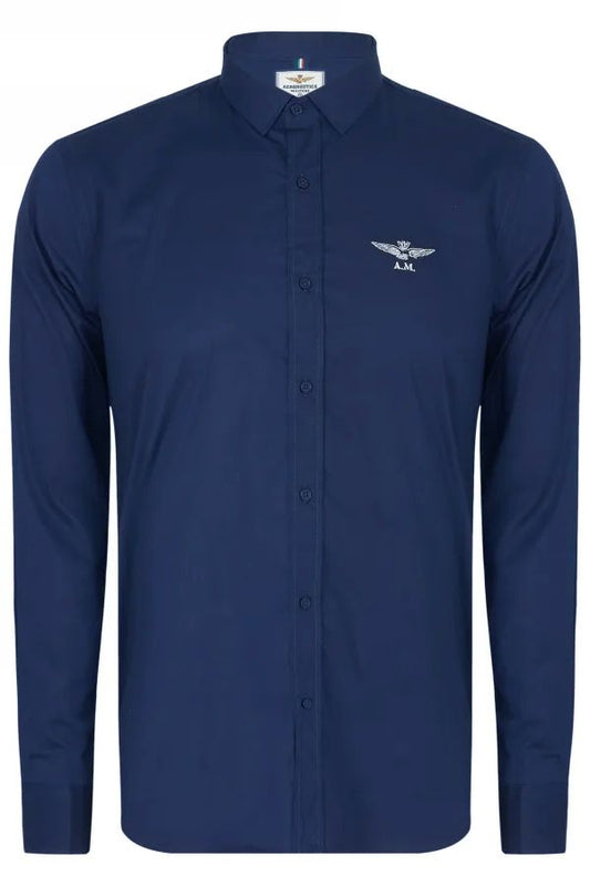 Blue Cotton Men's Shirt
