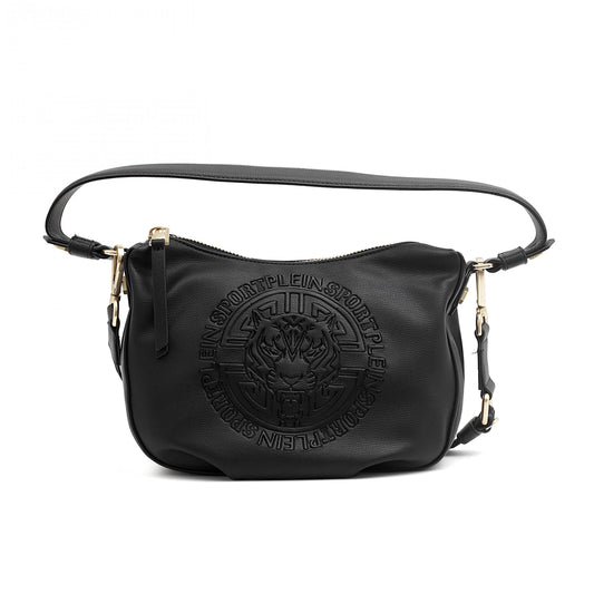Black Polyethylene Women Crossbody Bag