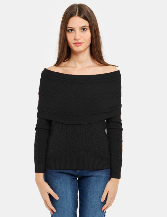 Black Acrylic Women Sweater