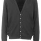 Elegant V-Neck Knitted Cardigan in Gray
