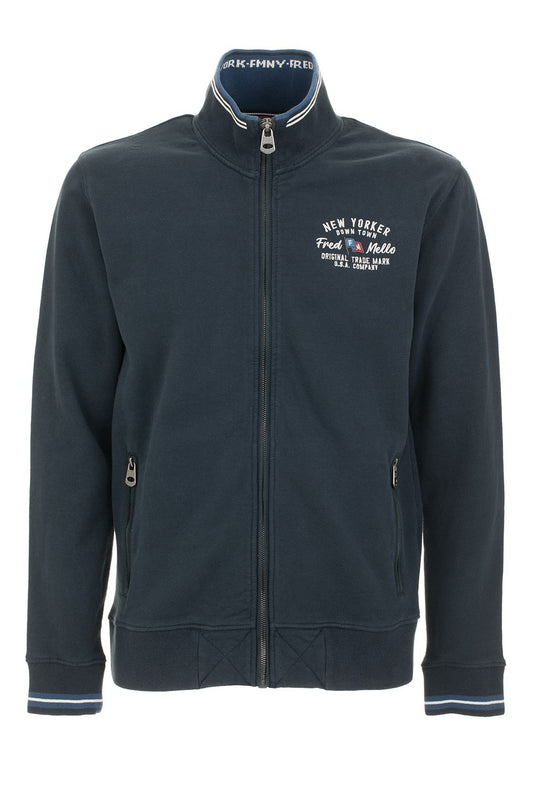 Blue Cotton Men Sweater