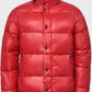 Mens Red Hooded Down Jacket