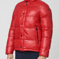 Mens Red Hooded Down Jacket