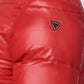 Mens Red Hooded Down Jacket