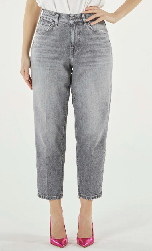 Gray Cotton Women Jeans