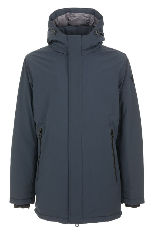 Blue Polyester Men Jacket