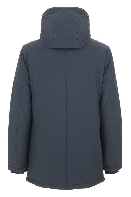Blue Polyester Men Jacket