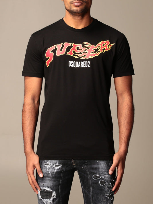 Black Cotton Men T-Shirt