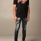 Black Cotton Men T-Shirt
