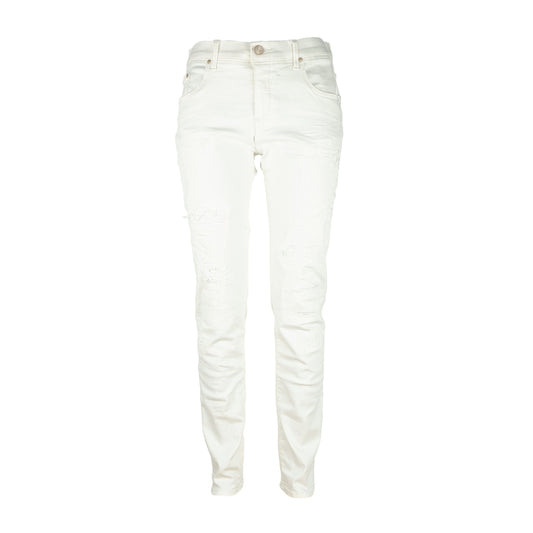 White Cotton Women Slim Jeans