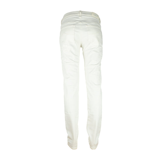White Cotton Women Slim Jeans