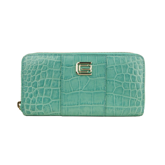 Light Blue Calfskin Women Wallet