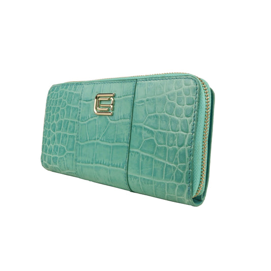 Light Blue Calfskin Women Wallet