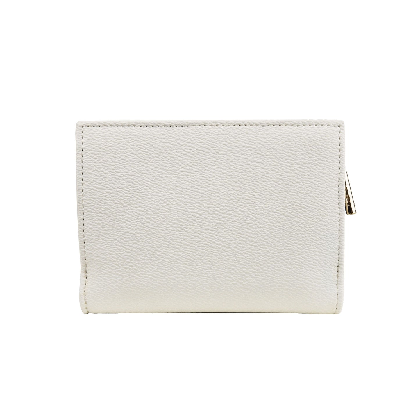 Elegant White Double-Button Wallet