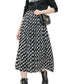 Chic Longuette Skirt with White Drops Design