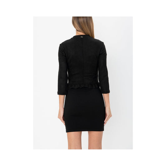Black Polyester Women Jacket