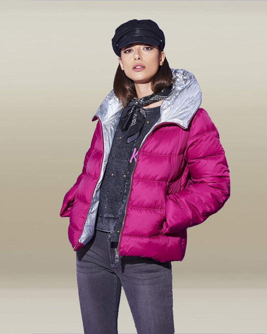 Raspberry Nylon Women Jacket