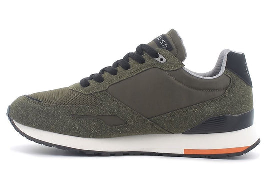 Green Fabric Men Sneaker