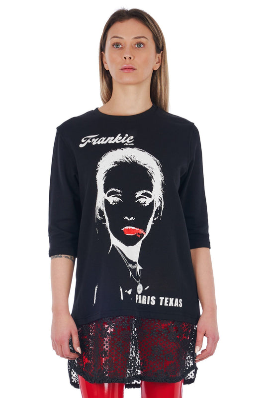 Black Cotton Women Sweater
