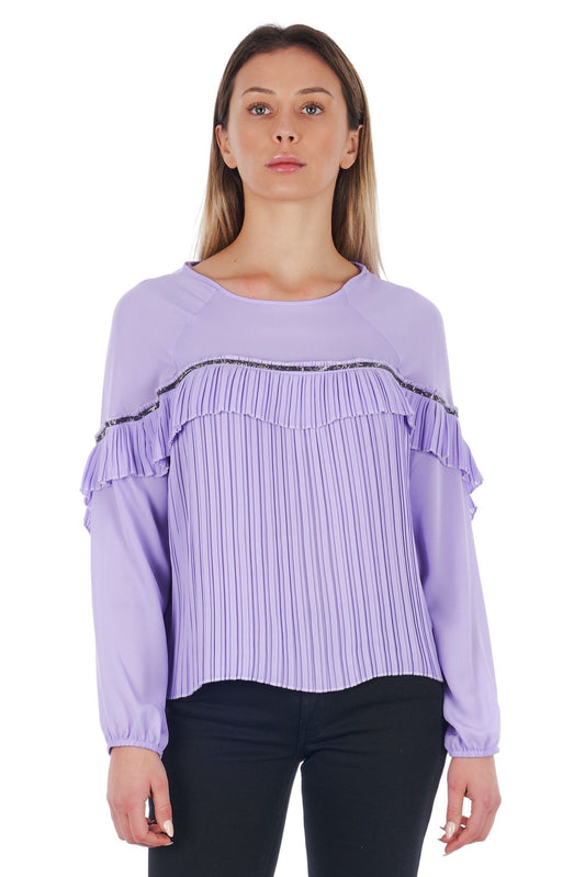 Violet Polyester Women Blouse