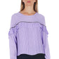 Violet Polyester Women Blouse