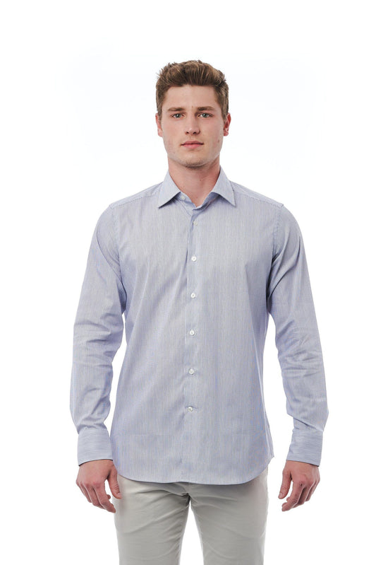 Light-Blue Cotton Men Shirt