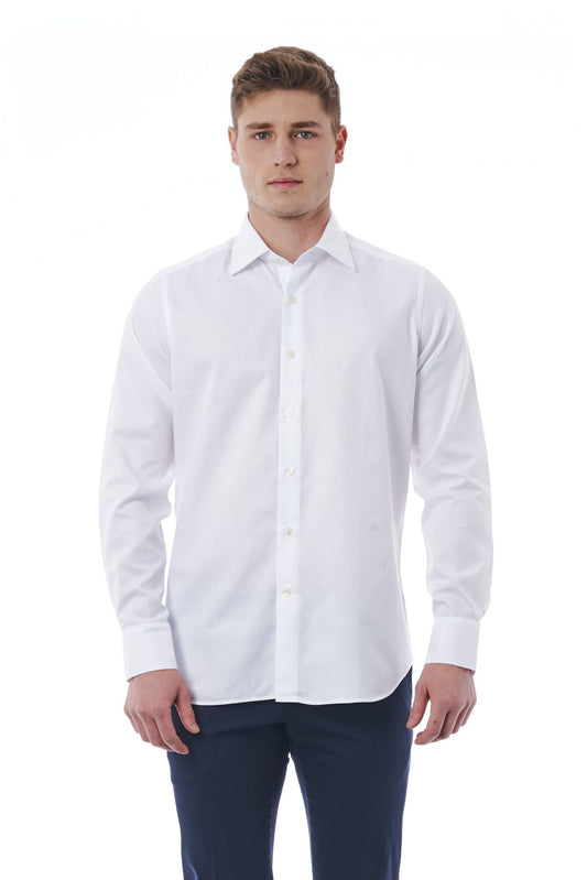 White Cotton Men Shirt